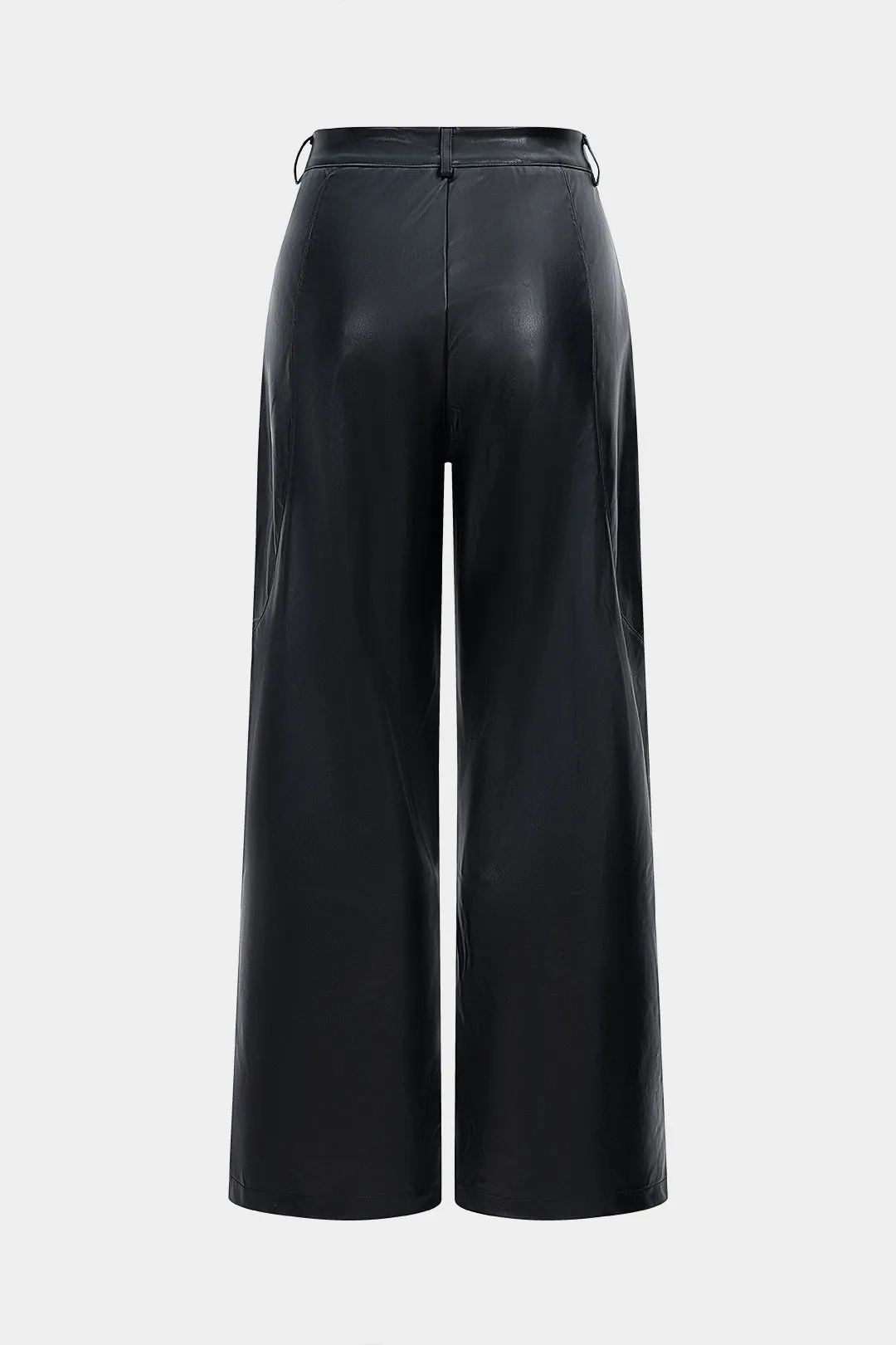 Faux Leather Straight Leg Pocket Trousers sold by Micas product image thumbnail 2
