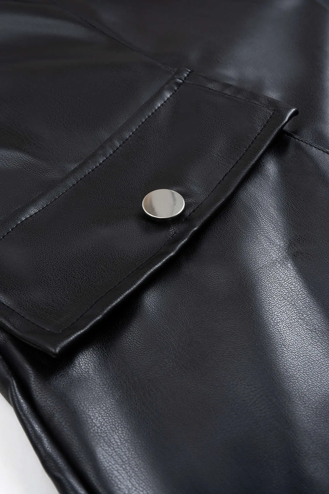 Faux Leather Straight Leg Pocket Trousers sold by Micas product image thumbnail 3