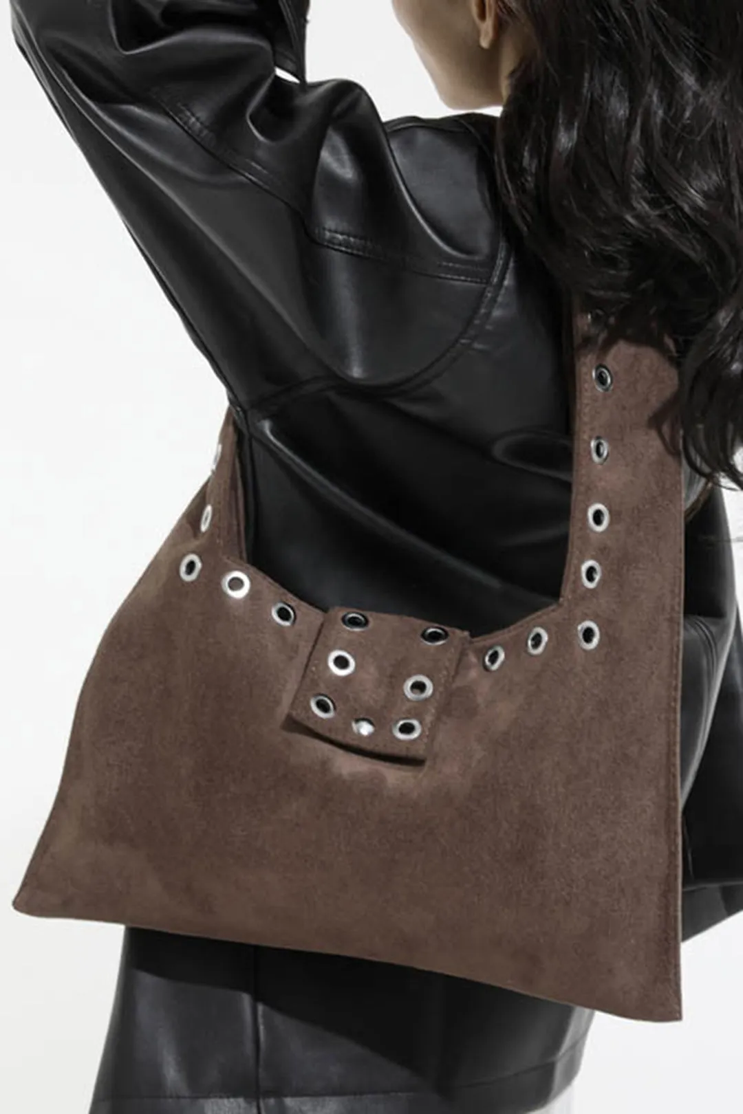 Suede Metallic Decor Single Shoulder Bag sold by Micas product image thumbnail 2