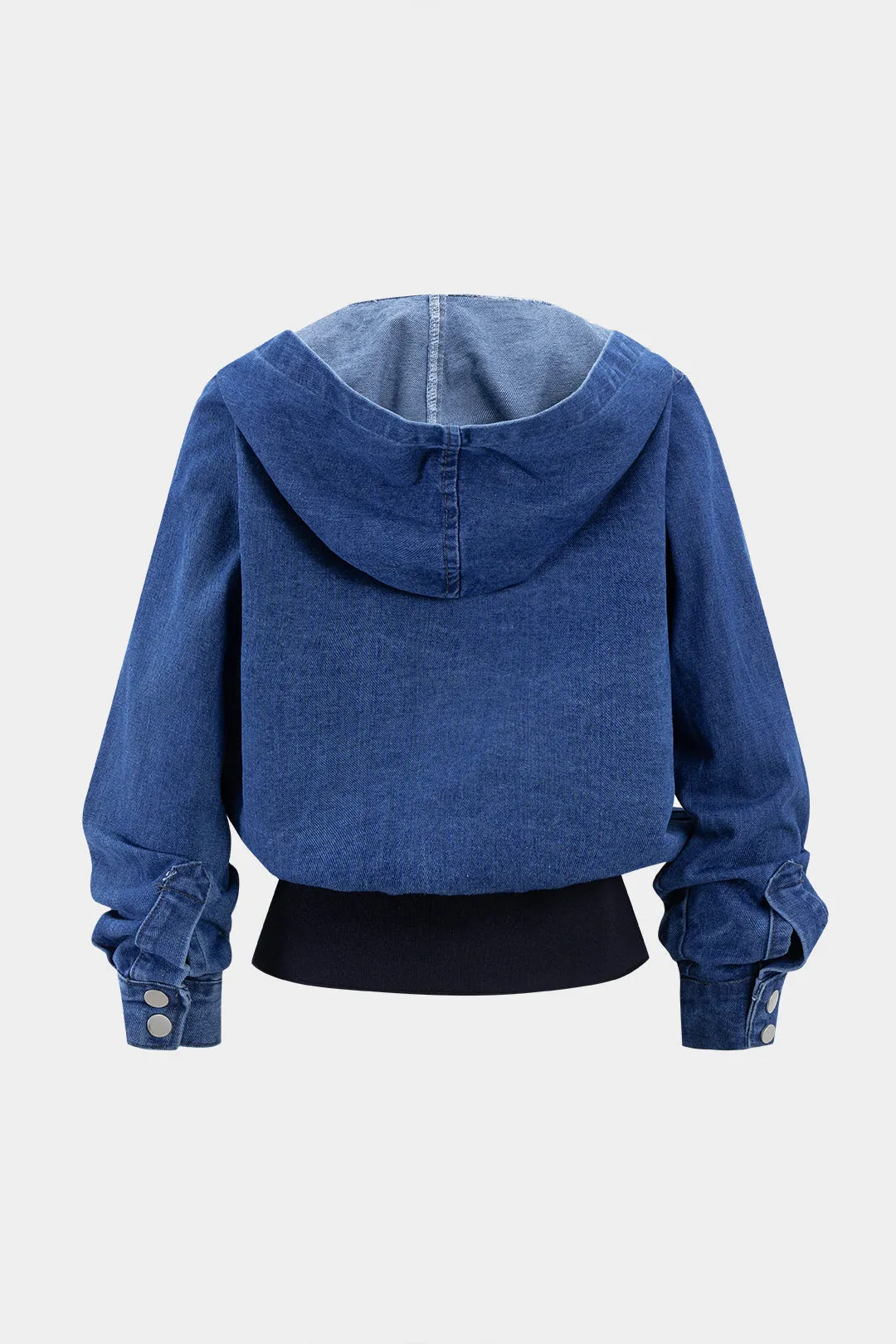 Denim Patchwork Hooded Outerwear sold by Micas product image thumbnail 2