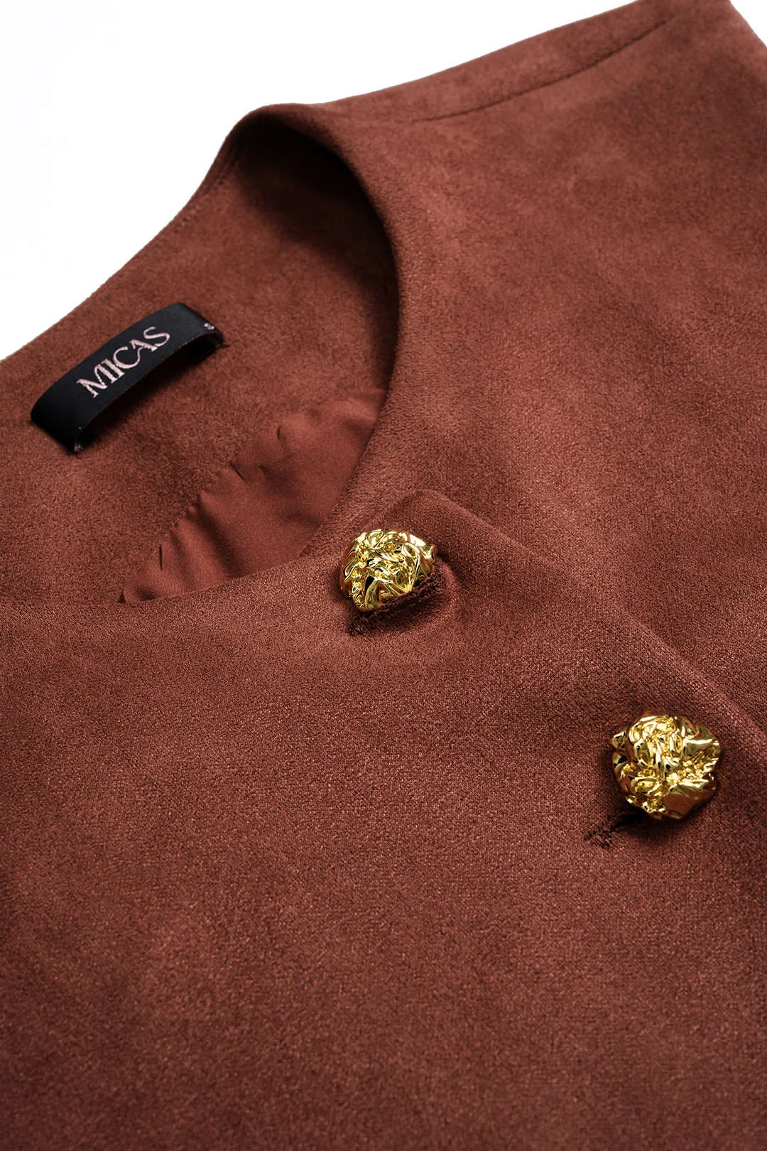 Suede Button Belted Vest sold by Micas product image thumbnail 3