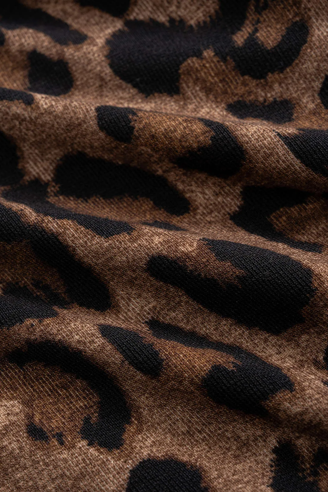 Leopard Print Faux Leather Patchwork Long-Sleeve Bodysuit sold by Micas product image thumbnail 5