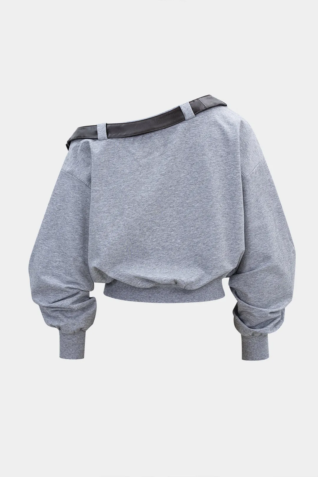 Letter Print One Shoulder Belt Sweatshirt sold by Micas product image thumbnail 2