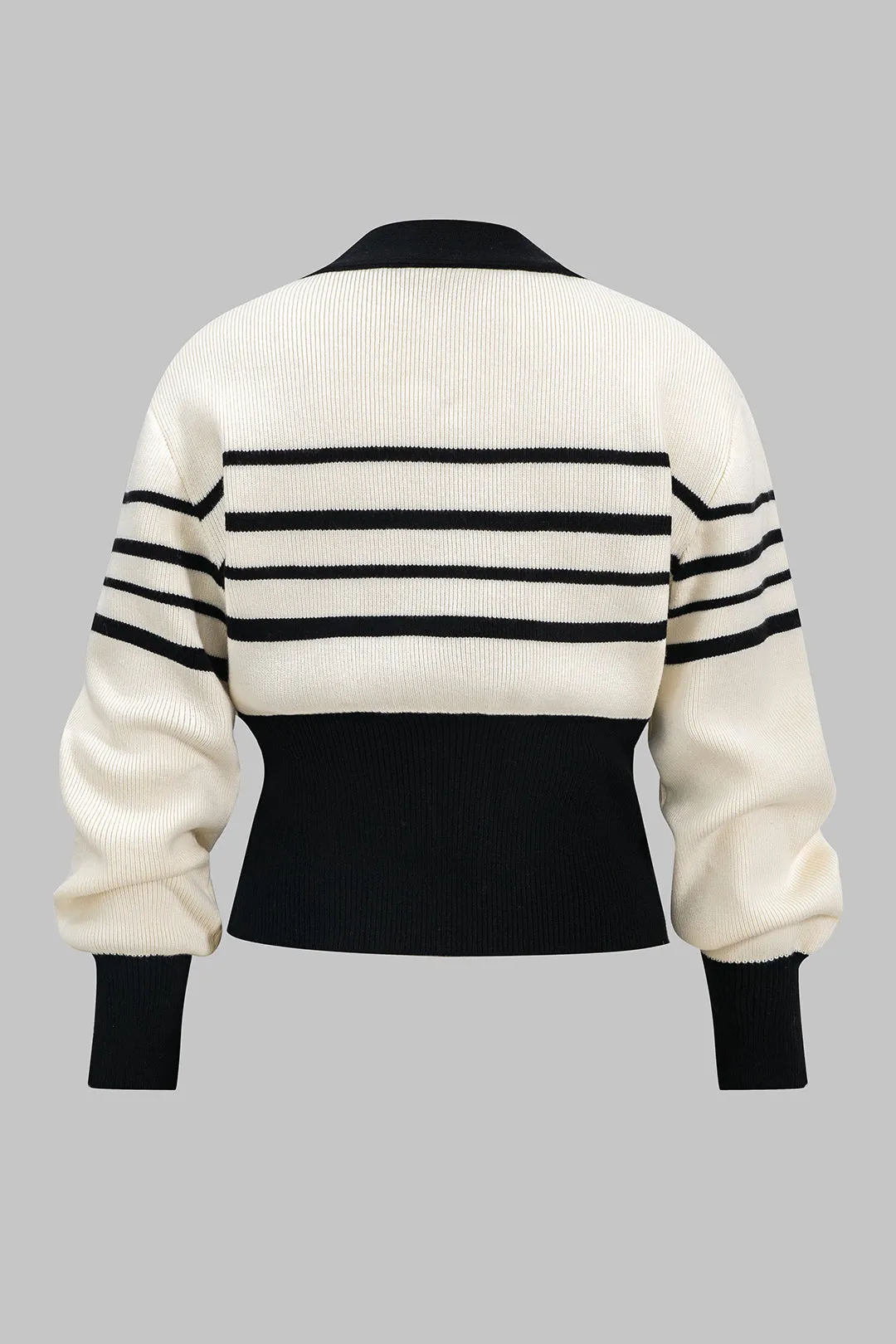 Plus Size Knit Striped Contrast Cardigan sold by Micas product image thumbnail 2
