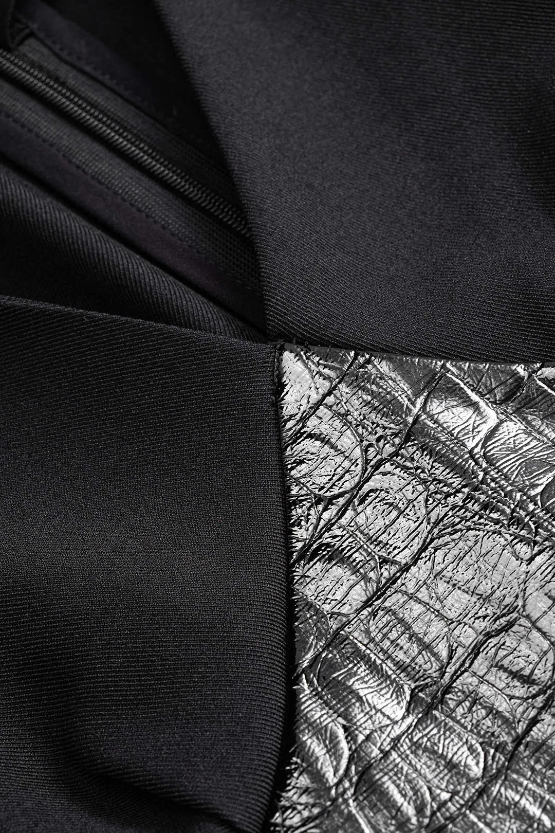 Crocodile Print Faux Leather Patchwork Long Sleeve Maxi Dress sold by Micas product image thumbnail 3