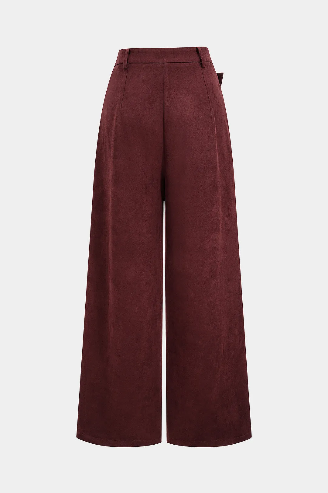 Faux Leather Suede Patchwork High Waist Asymmetrical Pants sold by Micas product image thumbnail 2