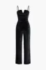 Velvet V-Neck Strap Jumpsuit sold by Micas