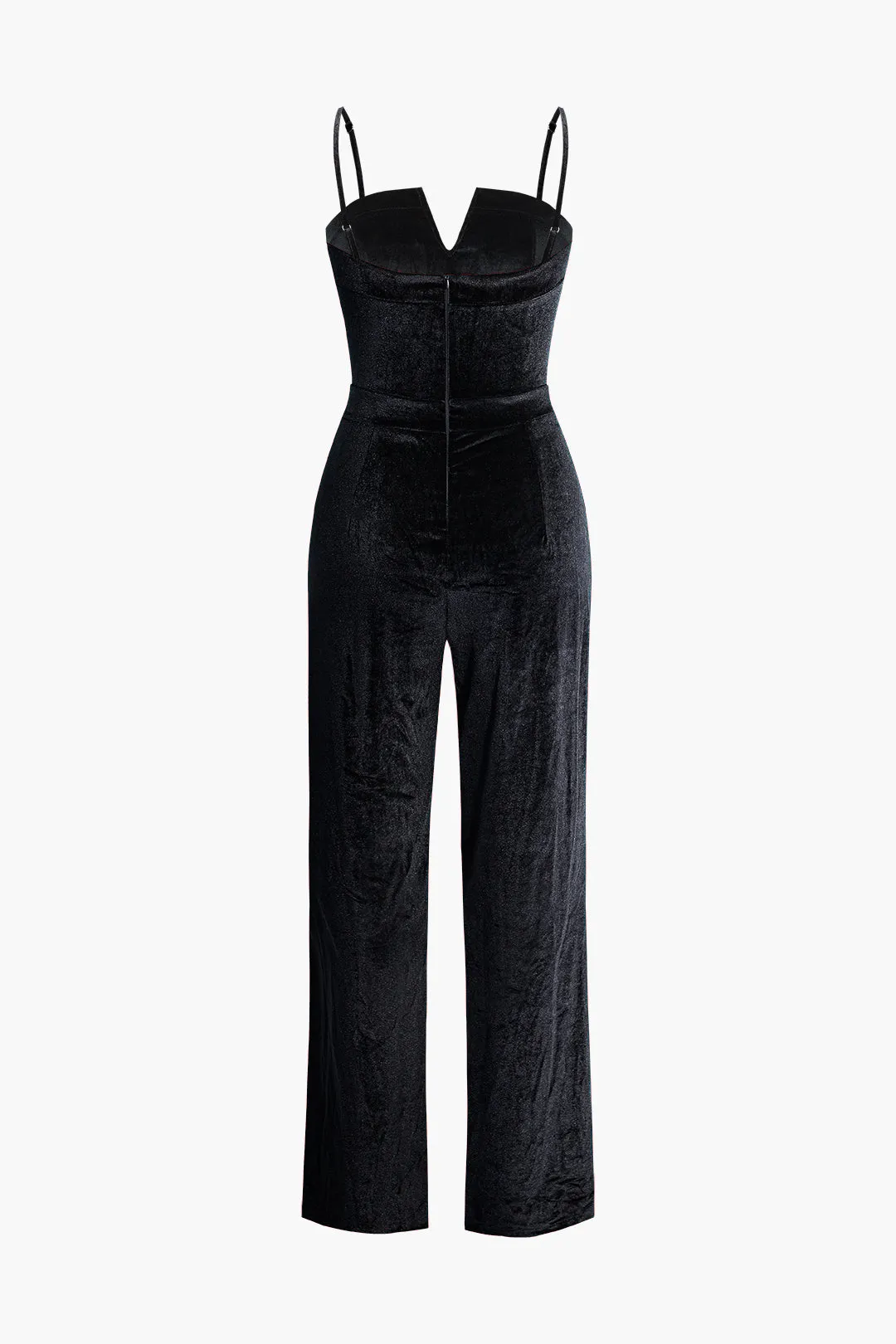Velvet V-Neck Strap Jumpsuit sold by Micas product image thumbnail 2