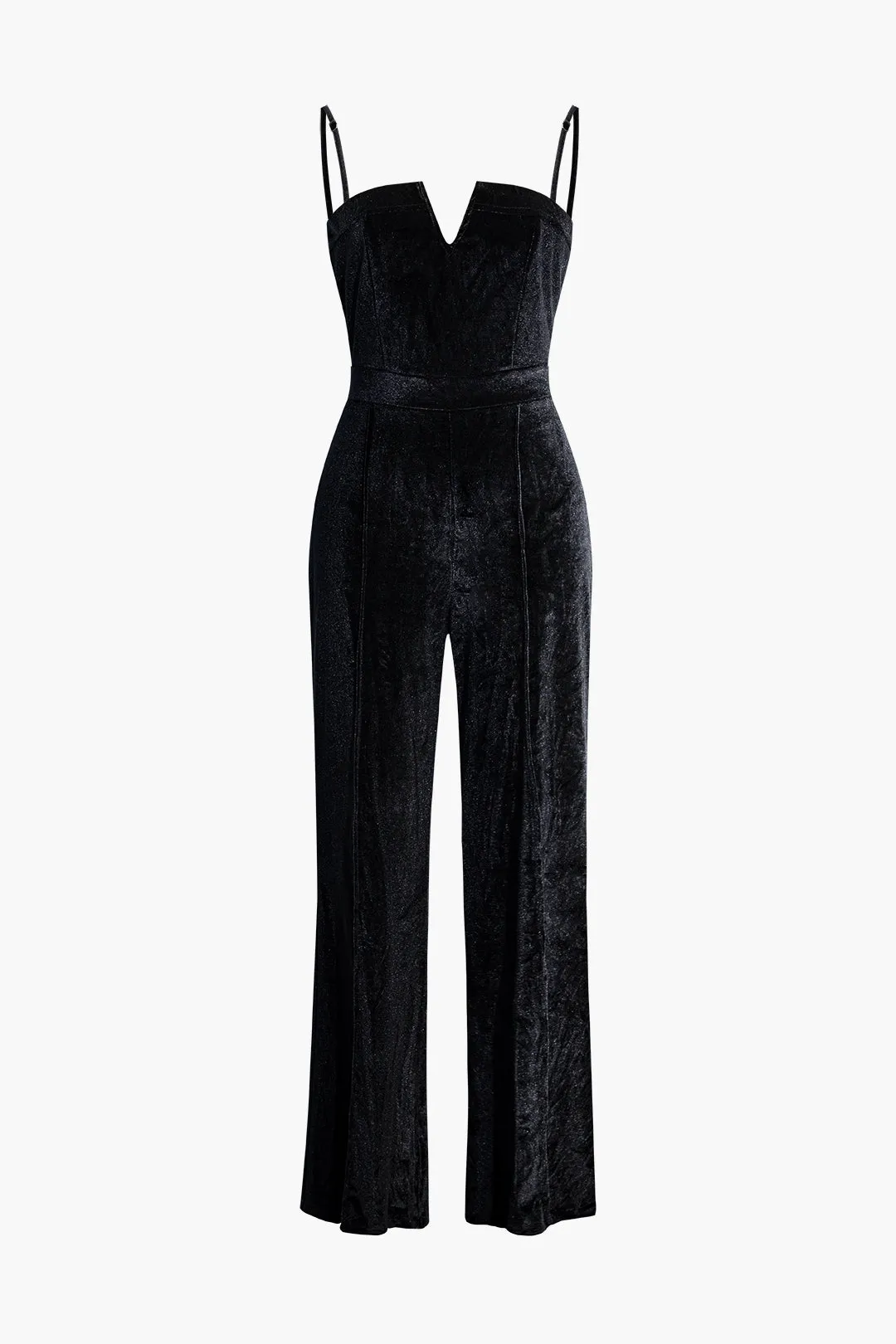 Velvet V-Neck Strap Jumpsuit sold by Micas