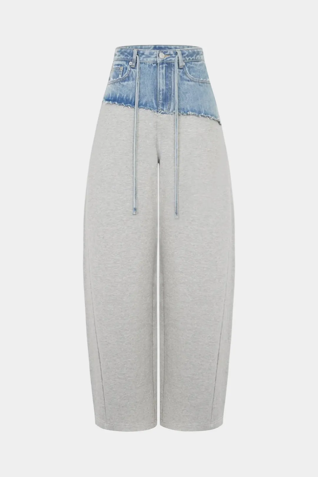 Denim Patchwork Drawstring Jeans sold by Micas