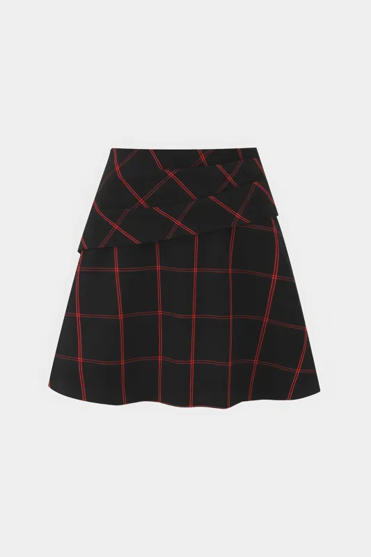 Plaid Print Zipper Mini Skirt sold by Micas