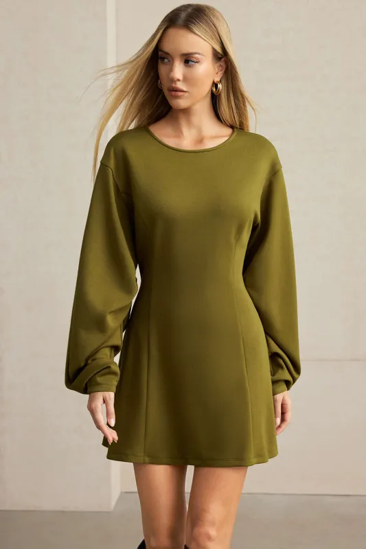 Round Neck Long-Sleeve Mini Dress sold by Micas