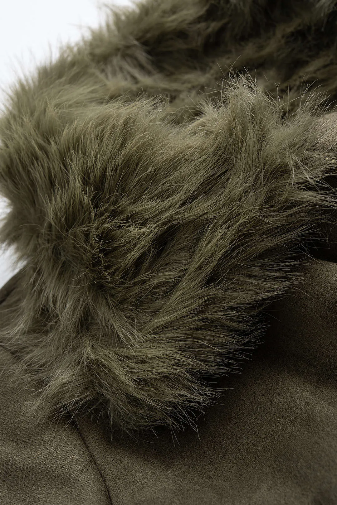 Suede Faux Fur Patchwork Zipper Pocket Jacket sold by Micas product image thumbnail 5