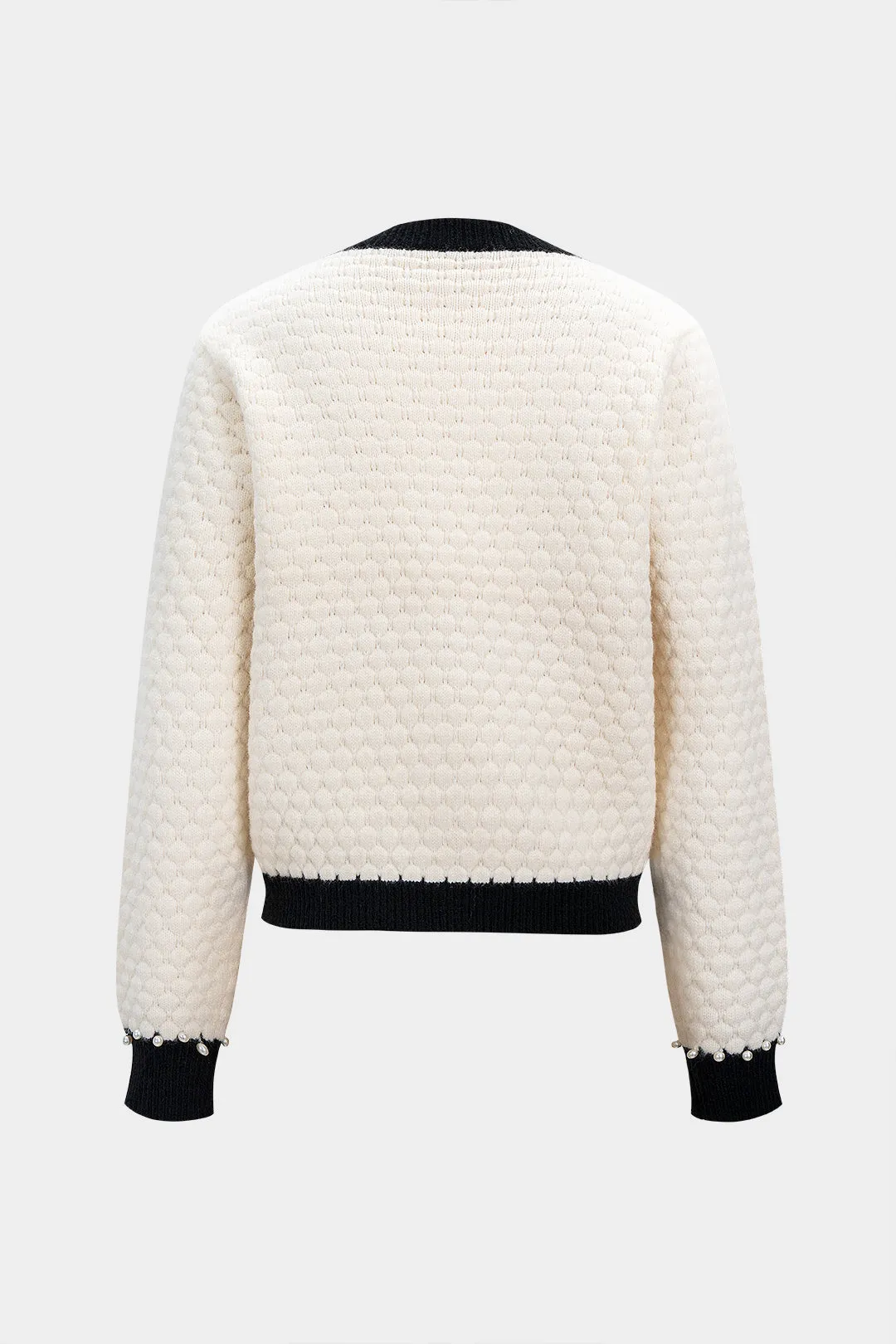 Knit Contrast Binding Button Cardigan sold by Micas product image thumbnail 2