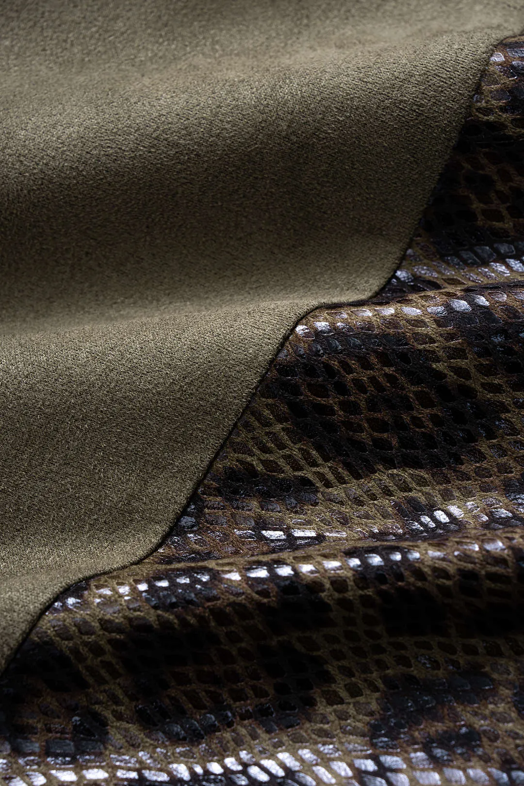 Leopard Snake Skin Print Faux Leather Suede Patchwork Wide Leg Pants sold by Micas product image thumbnail 4