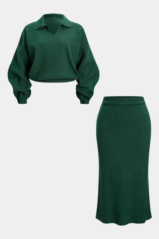 Plus Size Knit Cut Out  Set sold by Micas