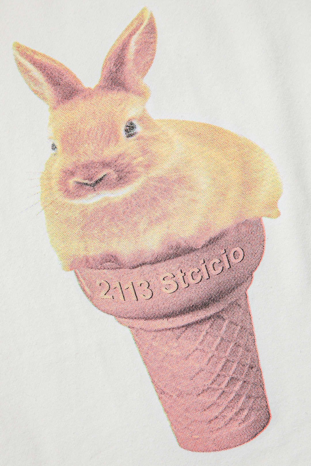 Bunny Ice Cream Print Crop T-Shirt sold by Micas product image thumbnail 4