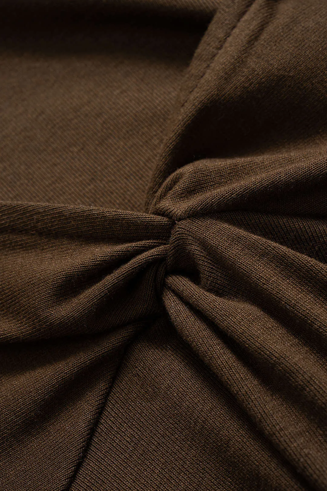 Faux Fur Patchwork V-Neck Twist Knot Bodysuit And Mini Skirt Set sold by Micas product image thumbnail 3