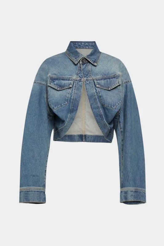 Denim Whipstitching Pocket Jacket sold by Micas