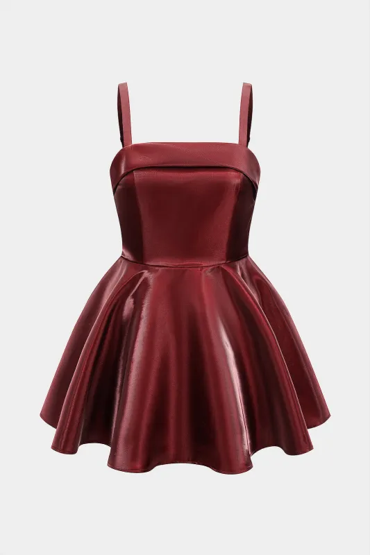 Plus Size Square Neck Slip Sleeveless Mini Dress sold by Micas