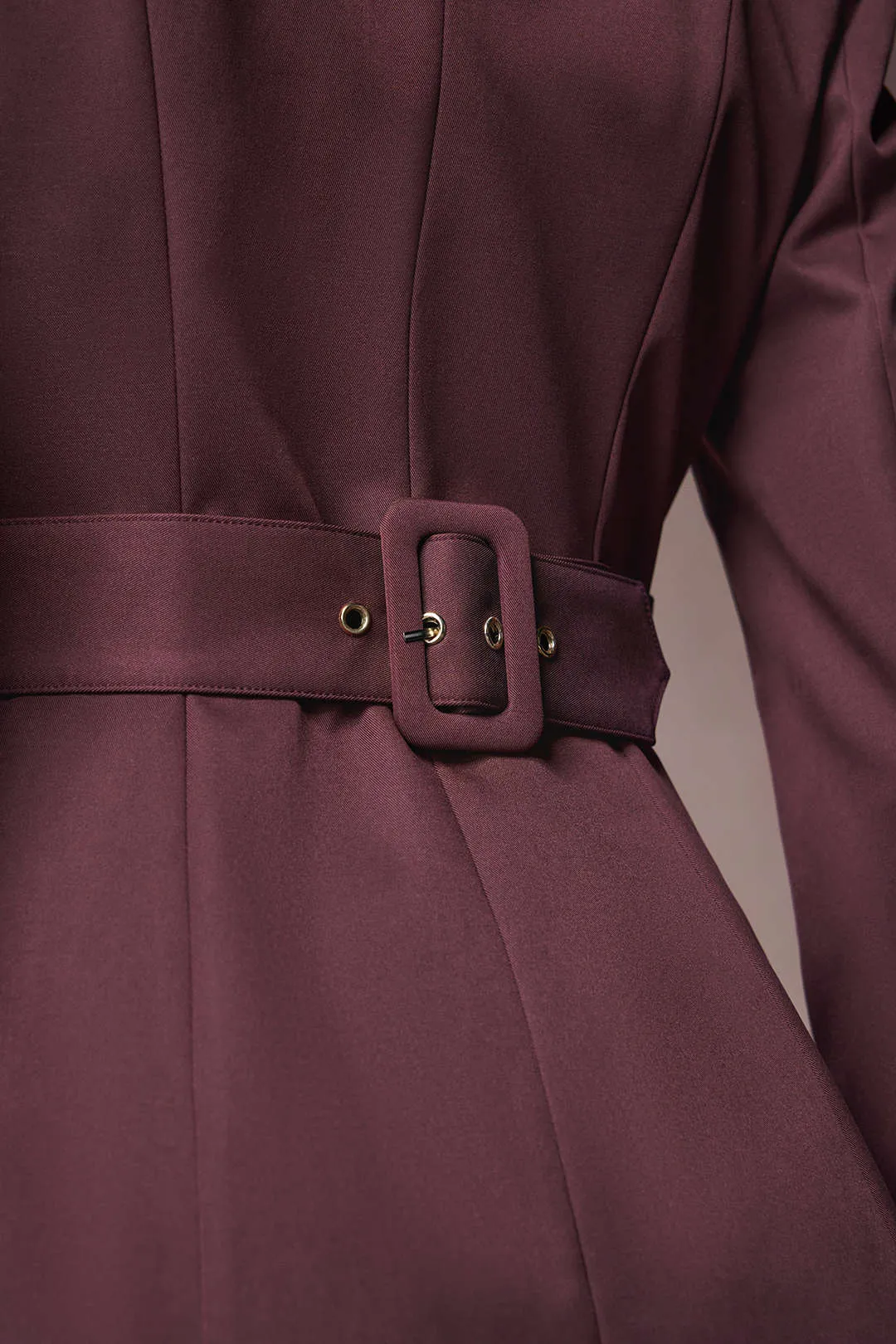 Notched Lapel Irregular Button Long-Sleeve Mini Dress sold by Micas product image thumbnail 5