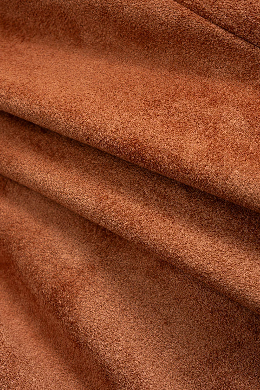 Suede Faux Leather Patchwork Notched Lapel Belted Zipper Blazer sold by Micas product image thumbnail 5