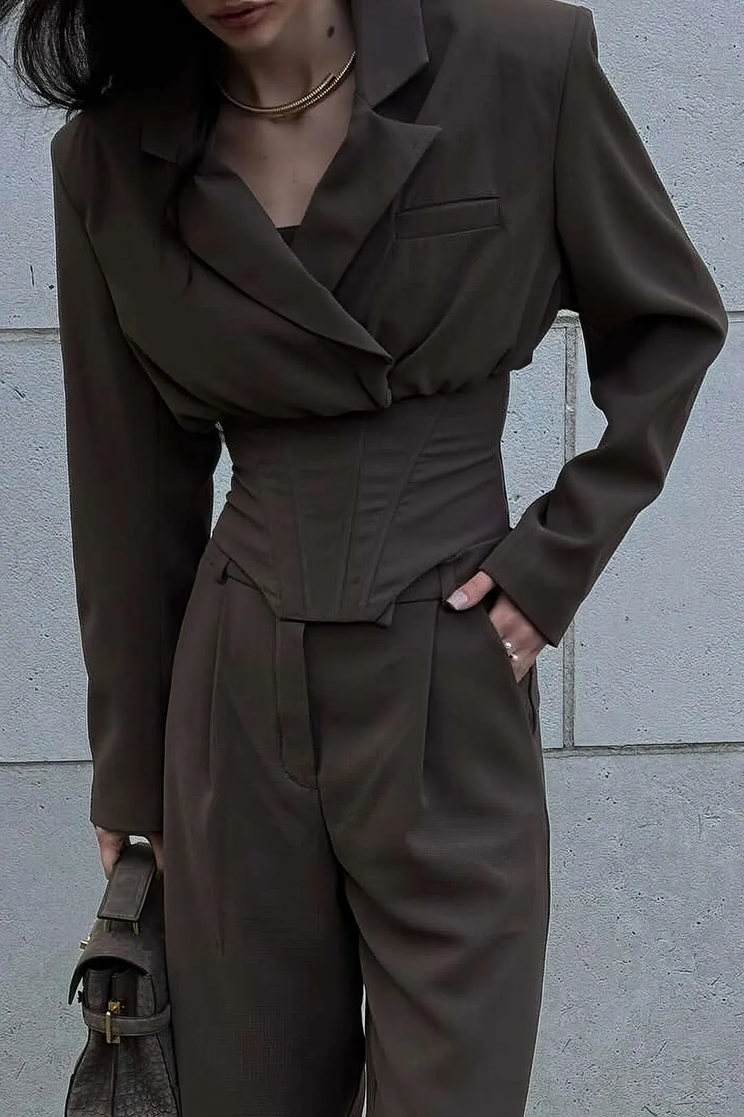 Notched Lapel Corset Blazer sold by Micas product image thumbnail 2