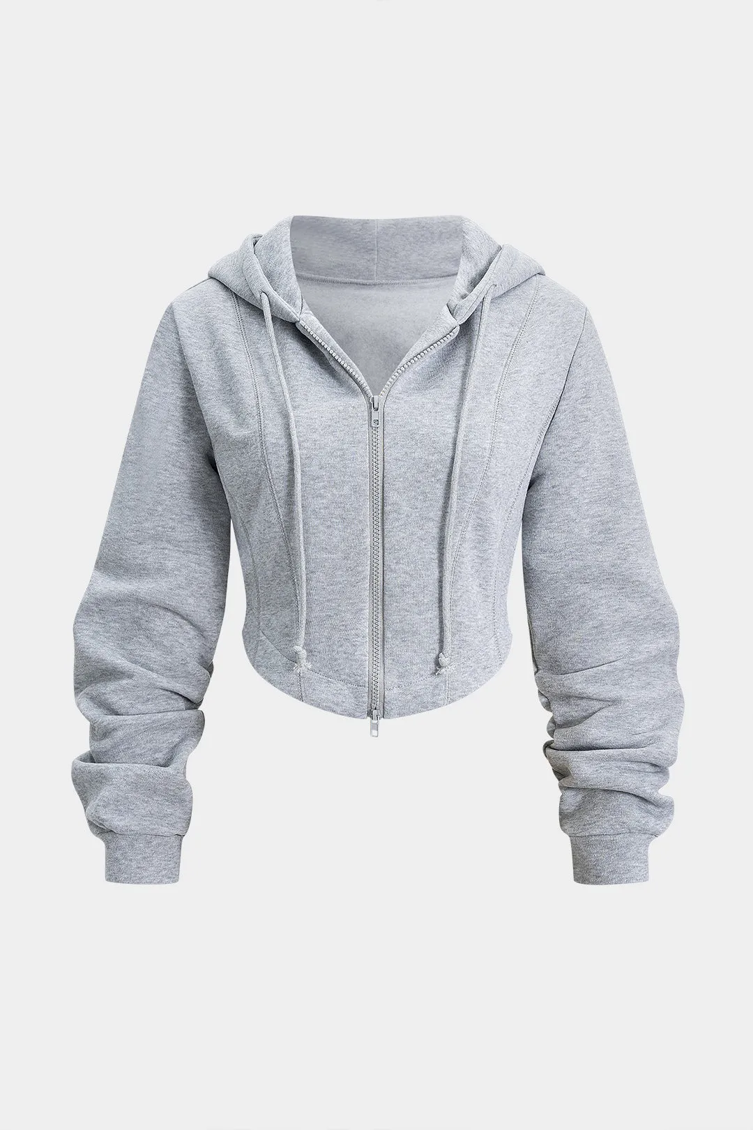 Drawstring Zipper Hoodie sold by Micas