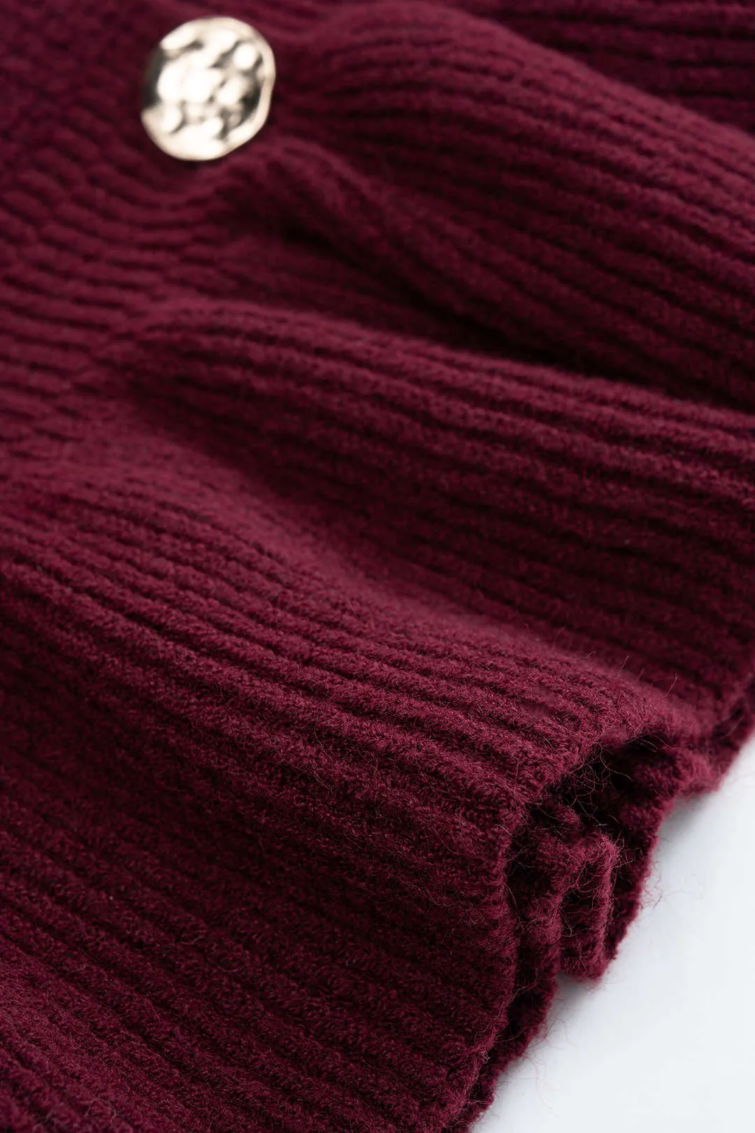 Knit Ruffle Hem Metallic Button Cardigan sold by Micas product image thumbnail 3