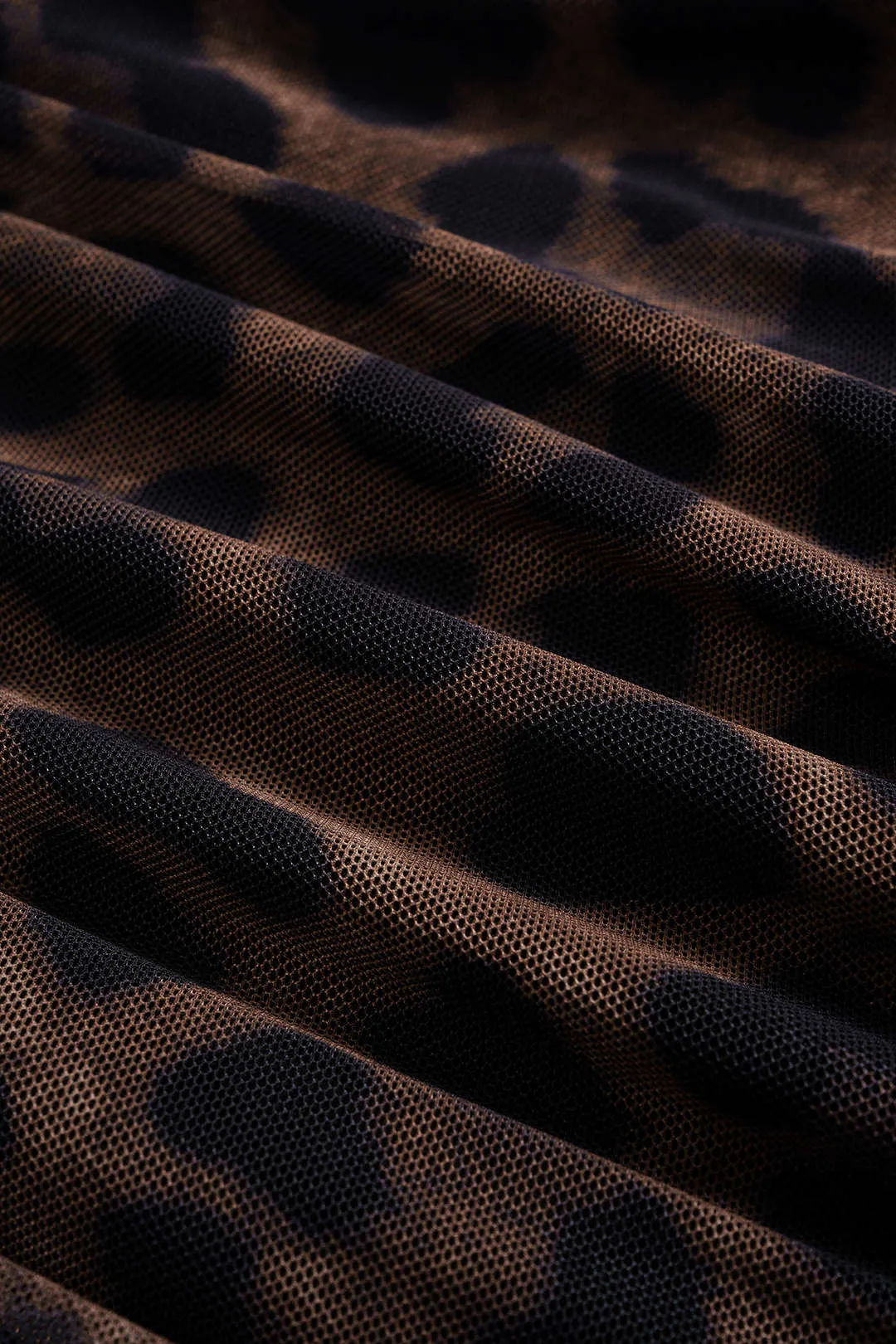 Plus Size Leopard Print Mesh V-Neck Metallic Decor Sleeveless Mini Dress sold by Micas product image thumbnail 4