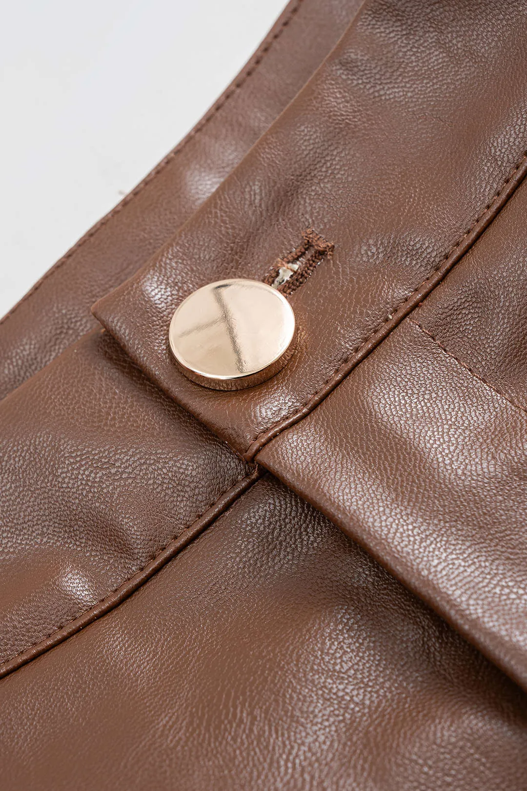 Faux Leather Ruched Pocket Wide Leg Pants sold by Micas product image thumbnail 3