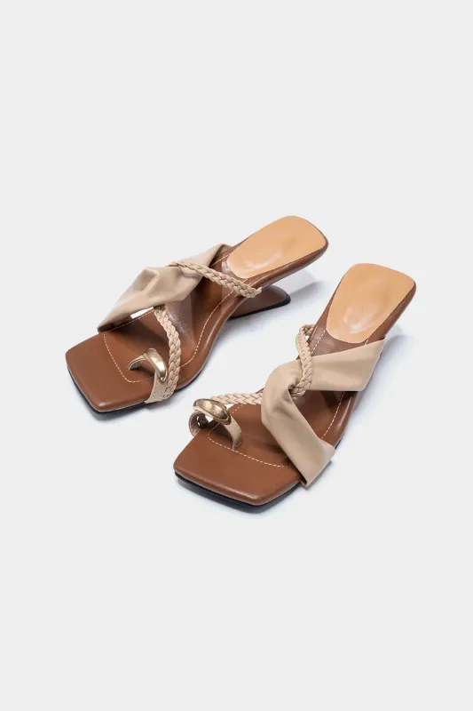 Square Toe Twist Knot Sandals sold by Micas