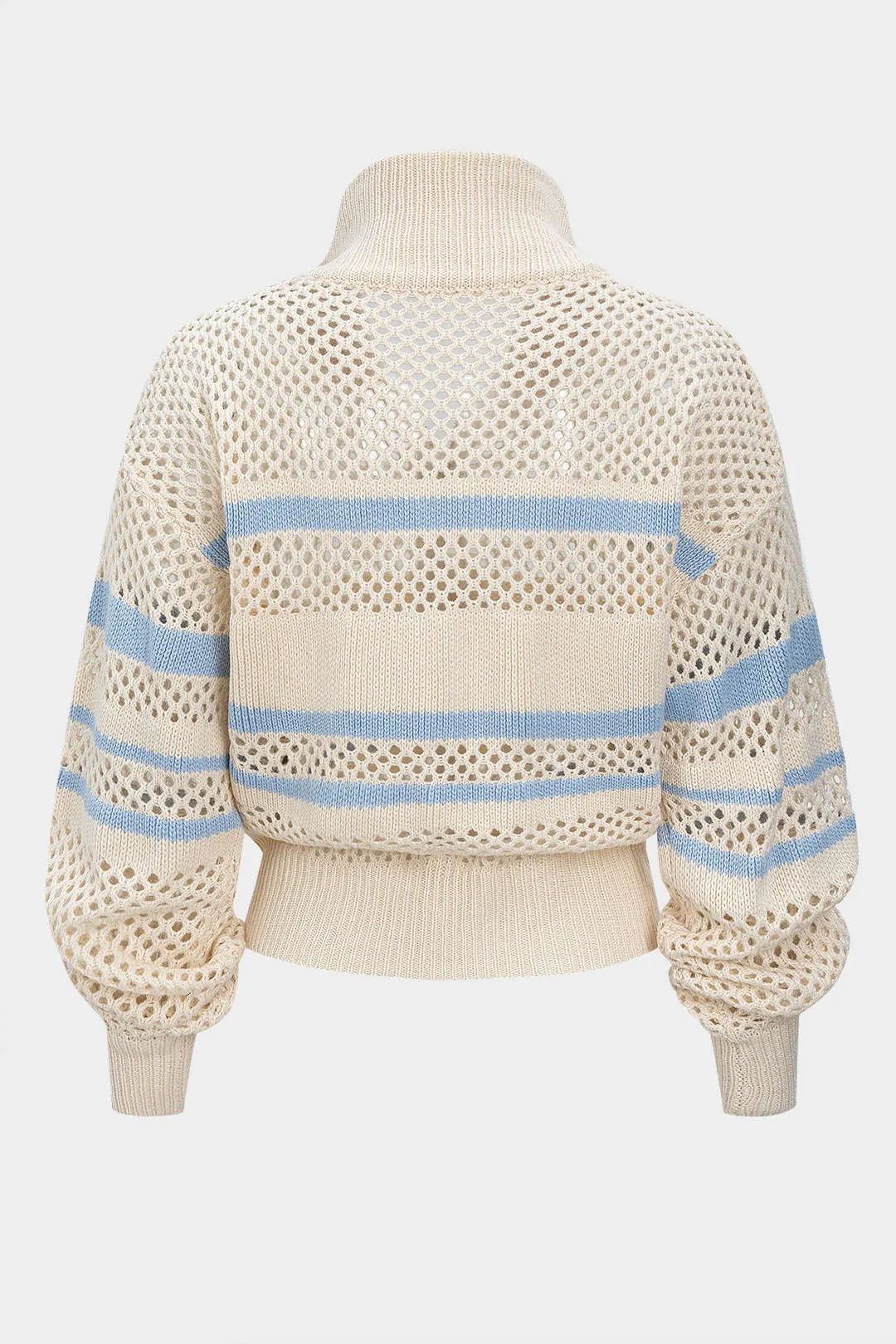 Knit Contrast Cut Out Zipper Cardigan sold by Micas product image thumbnail 2