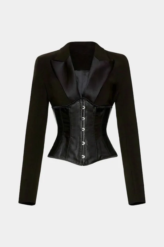 Notched Lapel Corset Blazer sold by Micas