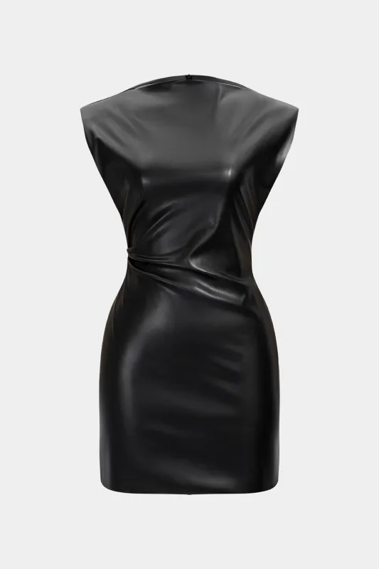 Faux Leather Sleeveless Mini Dress sold by Micas