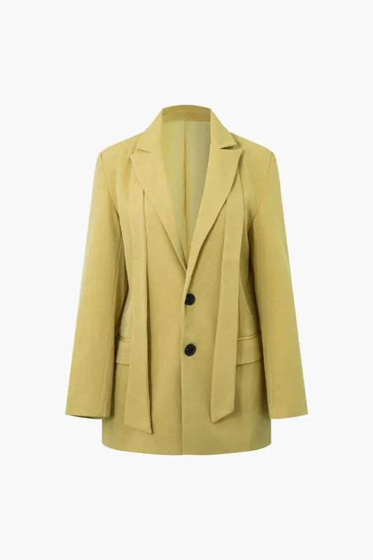 Notched Lapel Button Blazer sold by Micas