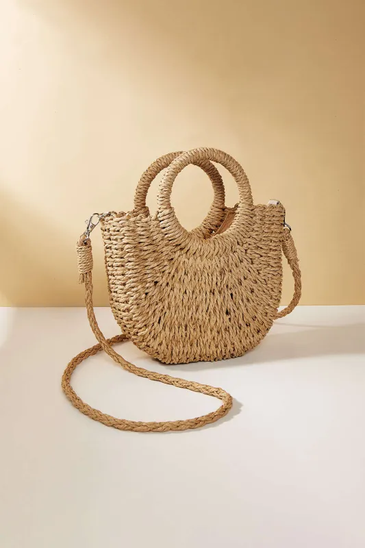 Straw Woven Crossbody Shoulder Tote Bag sold by Micas