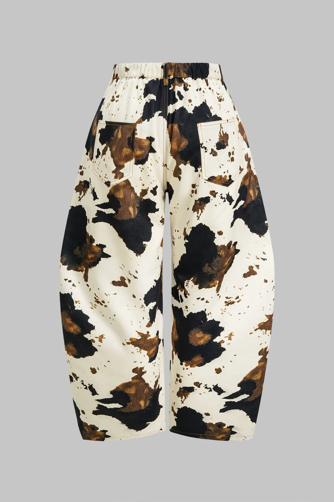 Plus Size Splatter Contrast Print Button Wide Leg Pants sold by Micas product image thumbnail 2