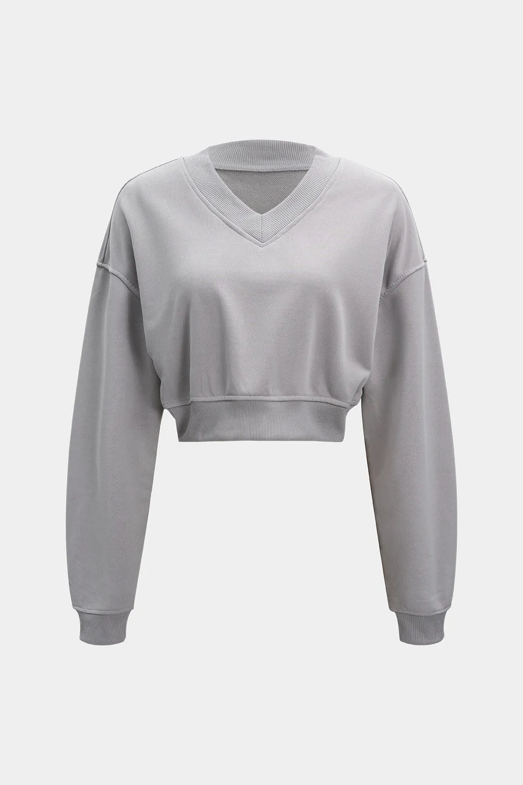 Solid V-Neck Sweatshirt sold by Micas