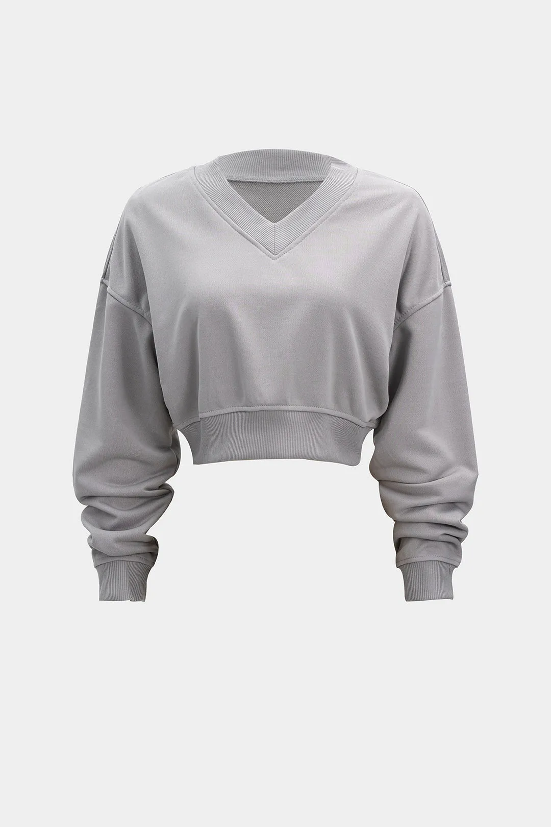 Solid V-Neck Sweatshirt sold by Micas product image thumbnail 3
