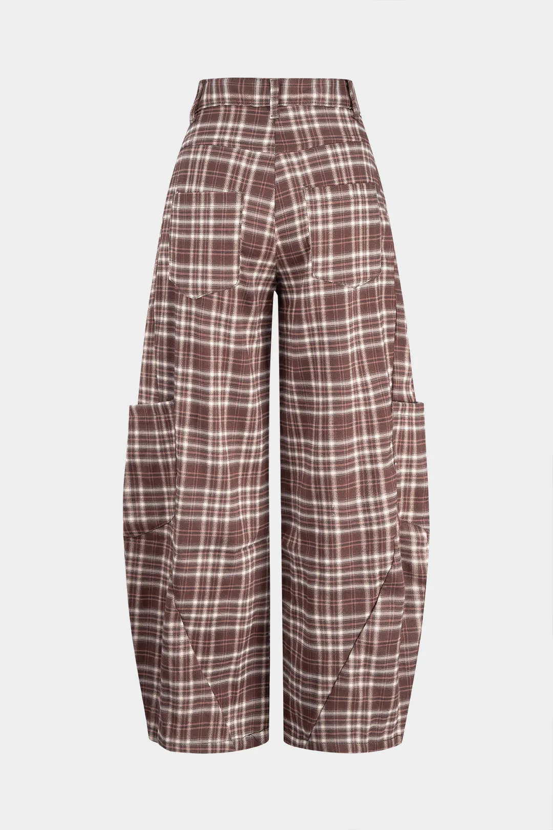 Plaid Print Pocket Button Cargo Pants sold by Micas product image thumbnail 2