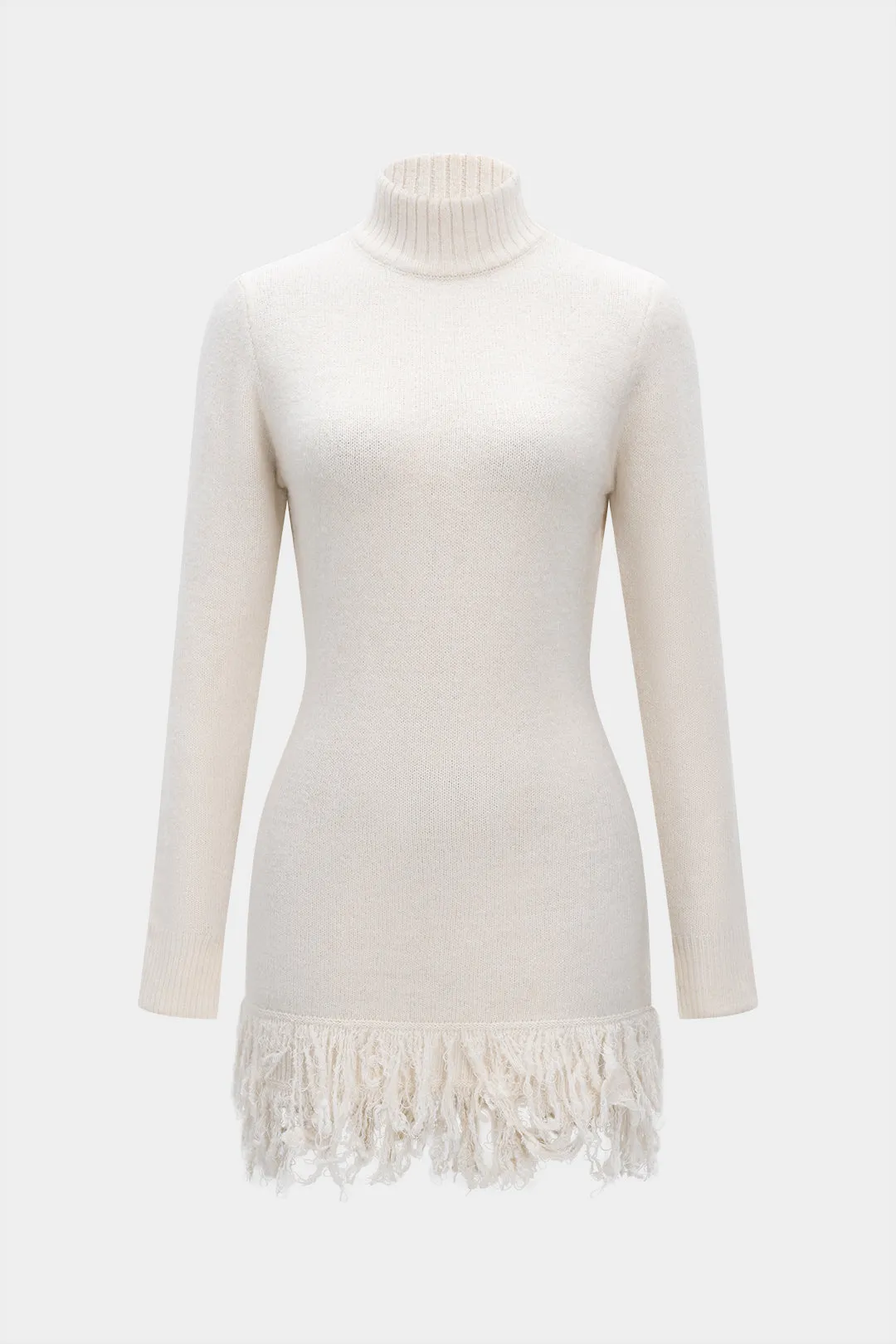 Knit Fringe Mock Neck Long Sleeve Dress sold by Micas product image thumbnail 5