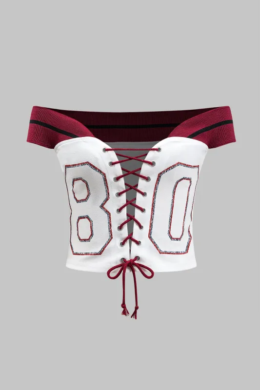 Heart Print Tie-Up Cross-Tie Tank Top sold by Micas