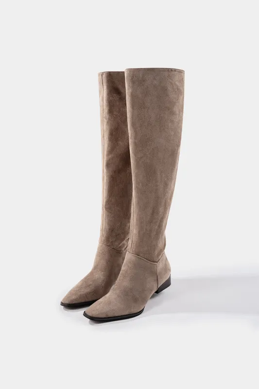 Suede Zipper Knee High Boots sold by Micas
