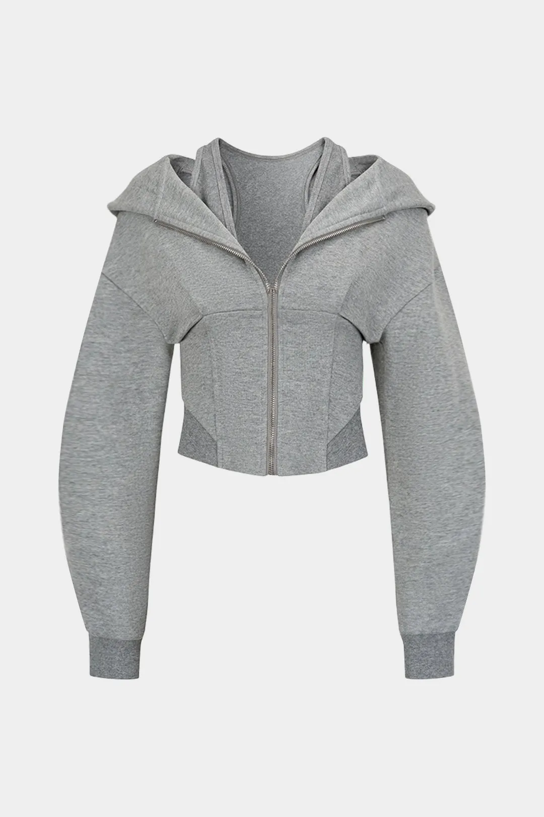 Solid Zipper Long-Sleeve Hoodie sold by Micas