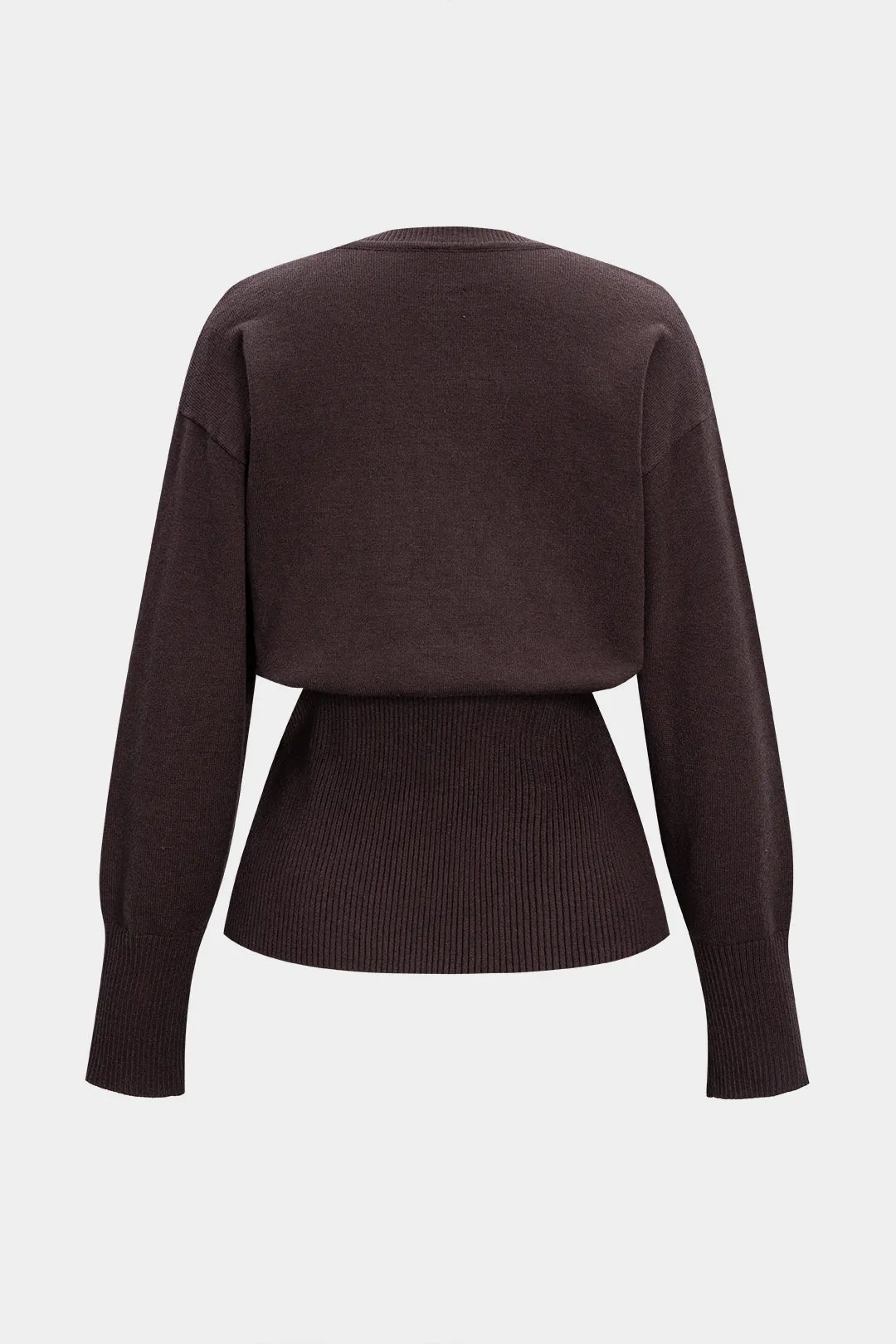 Knit Metallic Button V-Neck Cardigan sold by Micas product image thumbnail 2