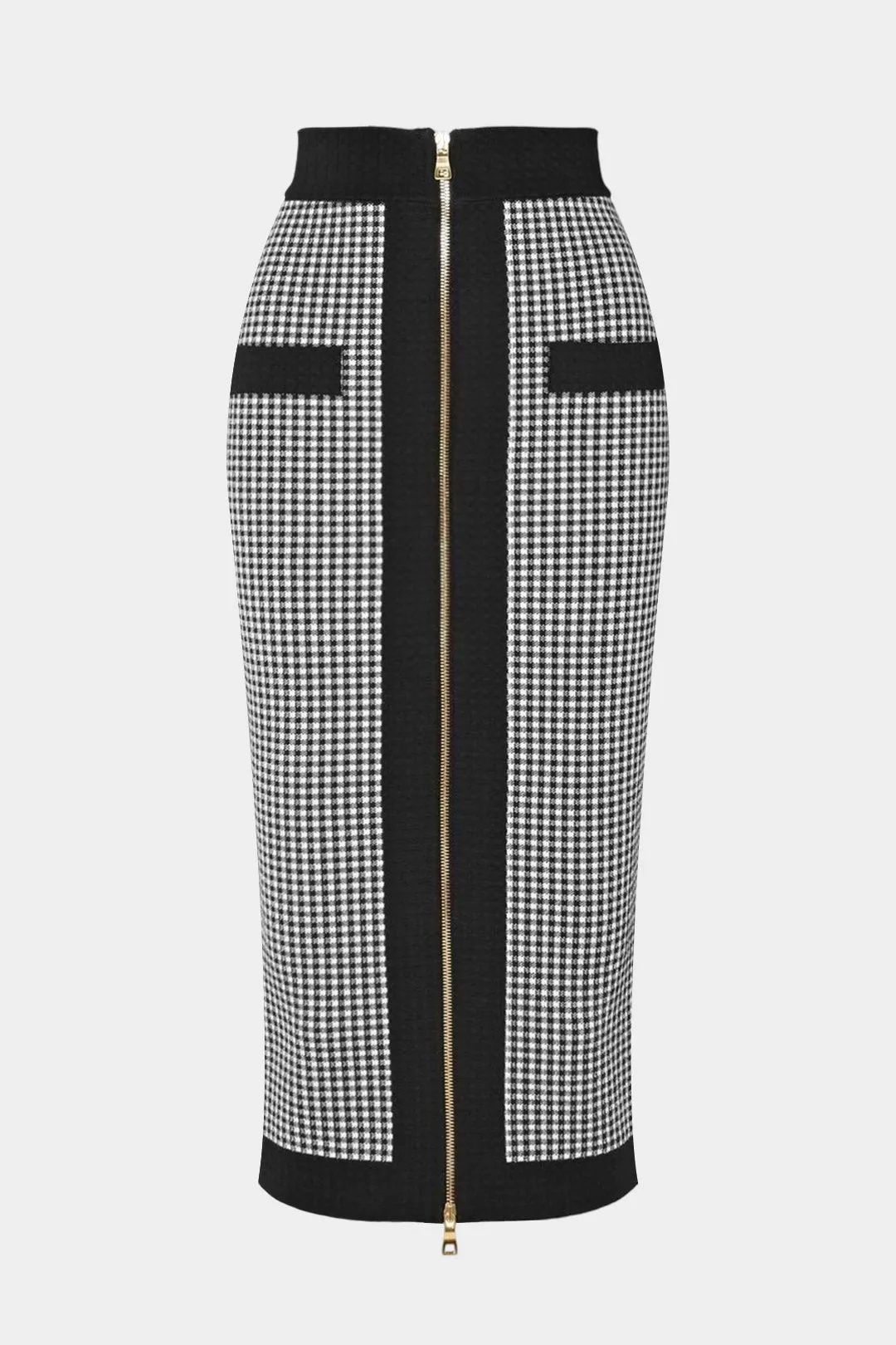 Retro Plaid Print Patchwork Zipper Skirt sold by Micas