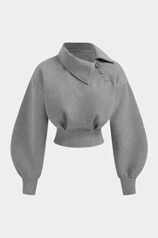 Asymmetrical Waist-Cinching Sweatshirt sold by Micas