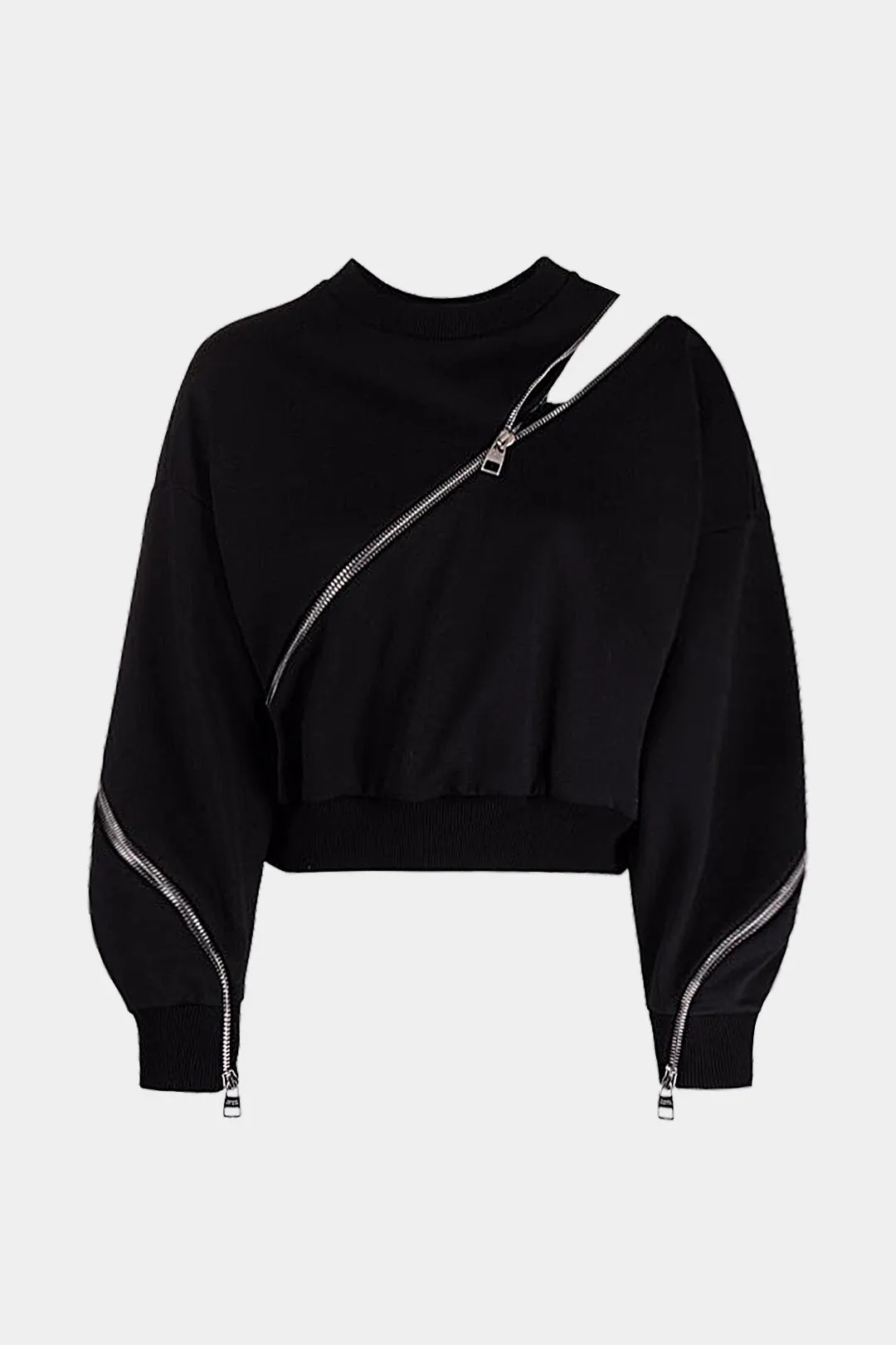 Plus Size Zipper Detail Long Sleeve Sweatshirt sold by Micas
