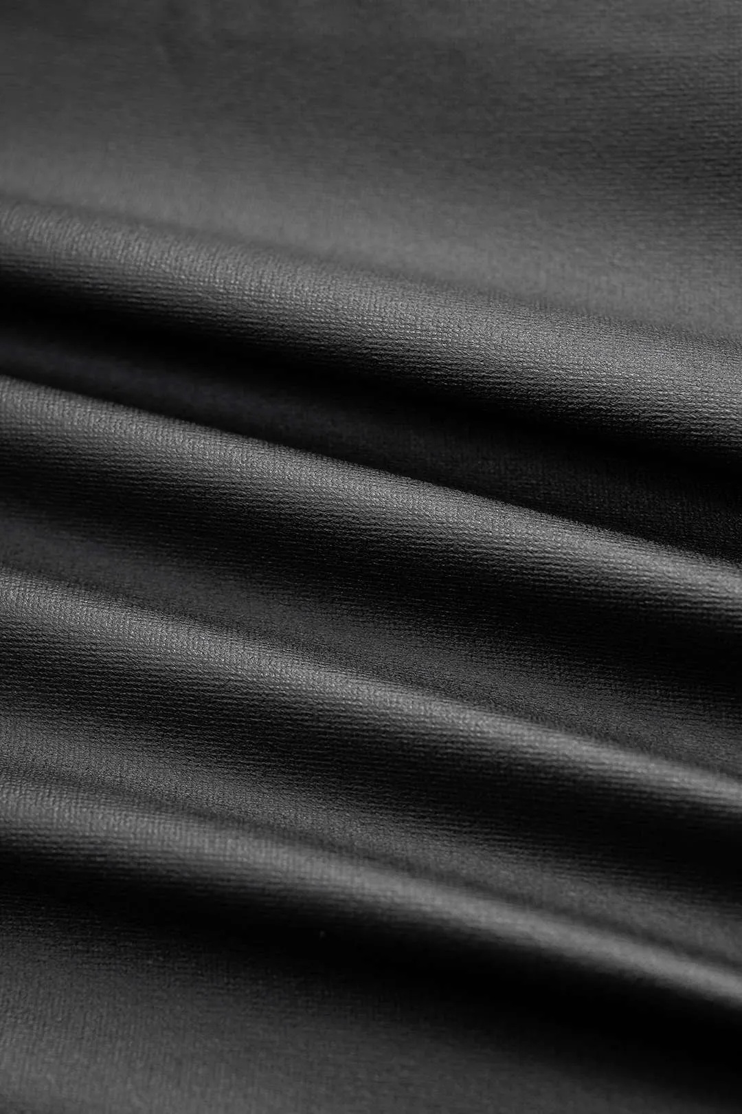 Faux Leather Quilted Patchwork Off Shoulder Long-Sleeve Shirt sold by Micas product image thumbnail 4